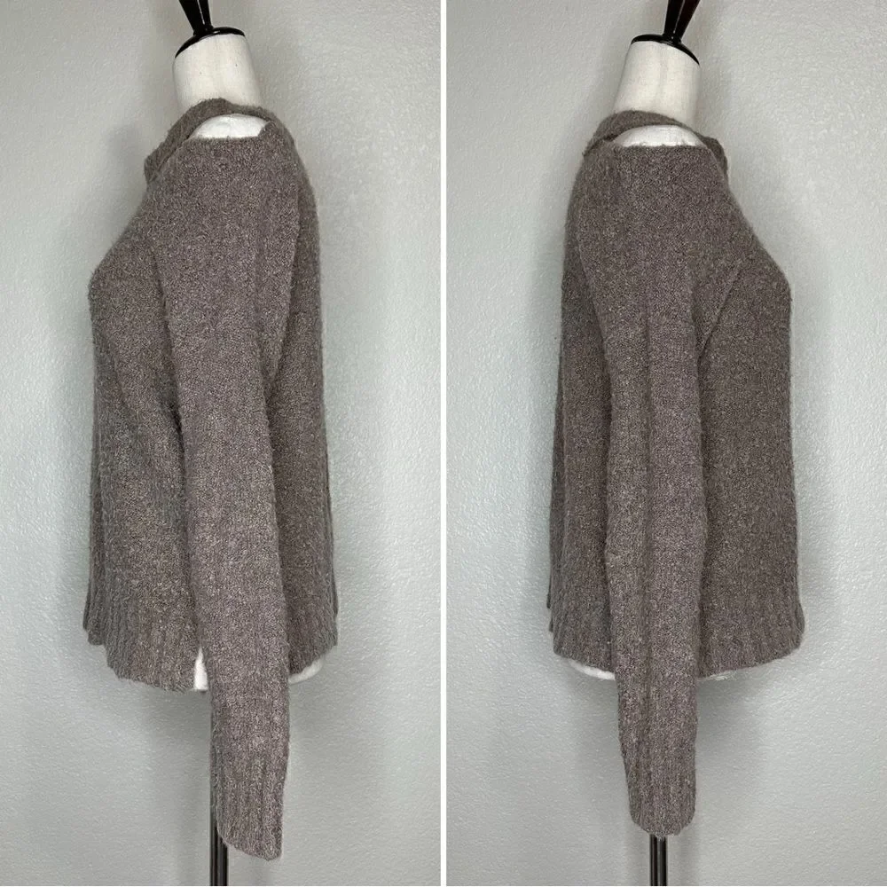 Anthropologie Moth Merino Wool Cut Out Long Sleeves Sweater, Sz Small